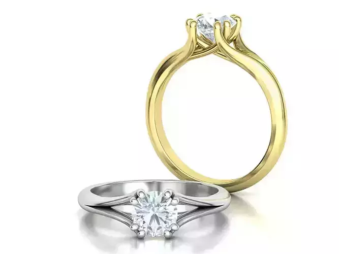 Trellis Engagement Ring Solitaire Ring with 1ct stone setting 3D print model