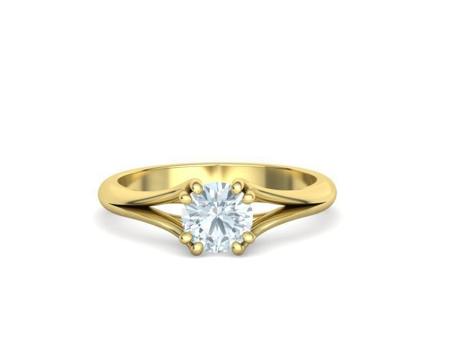 Trellis Engagement Ring Solitaire Ring with 1ct stone setting 3D print model_7