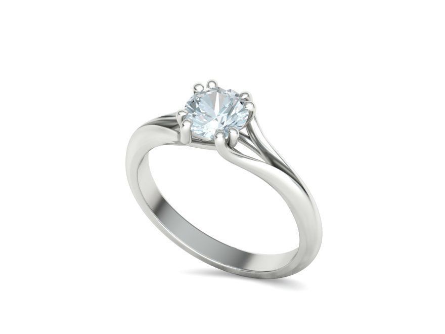Trellis Engagement Ring Solitaire Ring with 1ct stone setting 3D print model_12