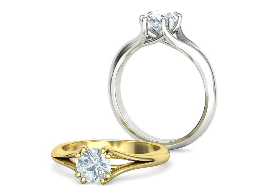 Trellis Engagement Ring Solitaire Ring with 1ct stone setting 3D print model_3