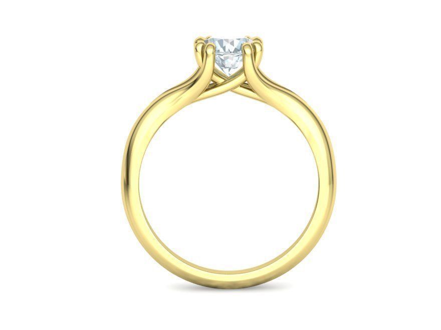 Trellis Engagement Ring Solitaire Ring with 1ct stone setting 3D print model_16