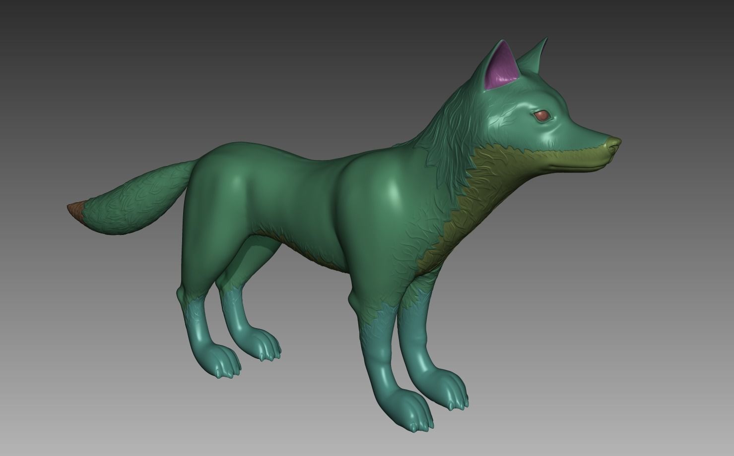 Cartoon fox Low-poly 3D model_11