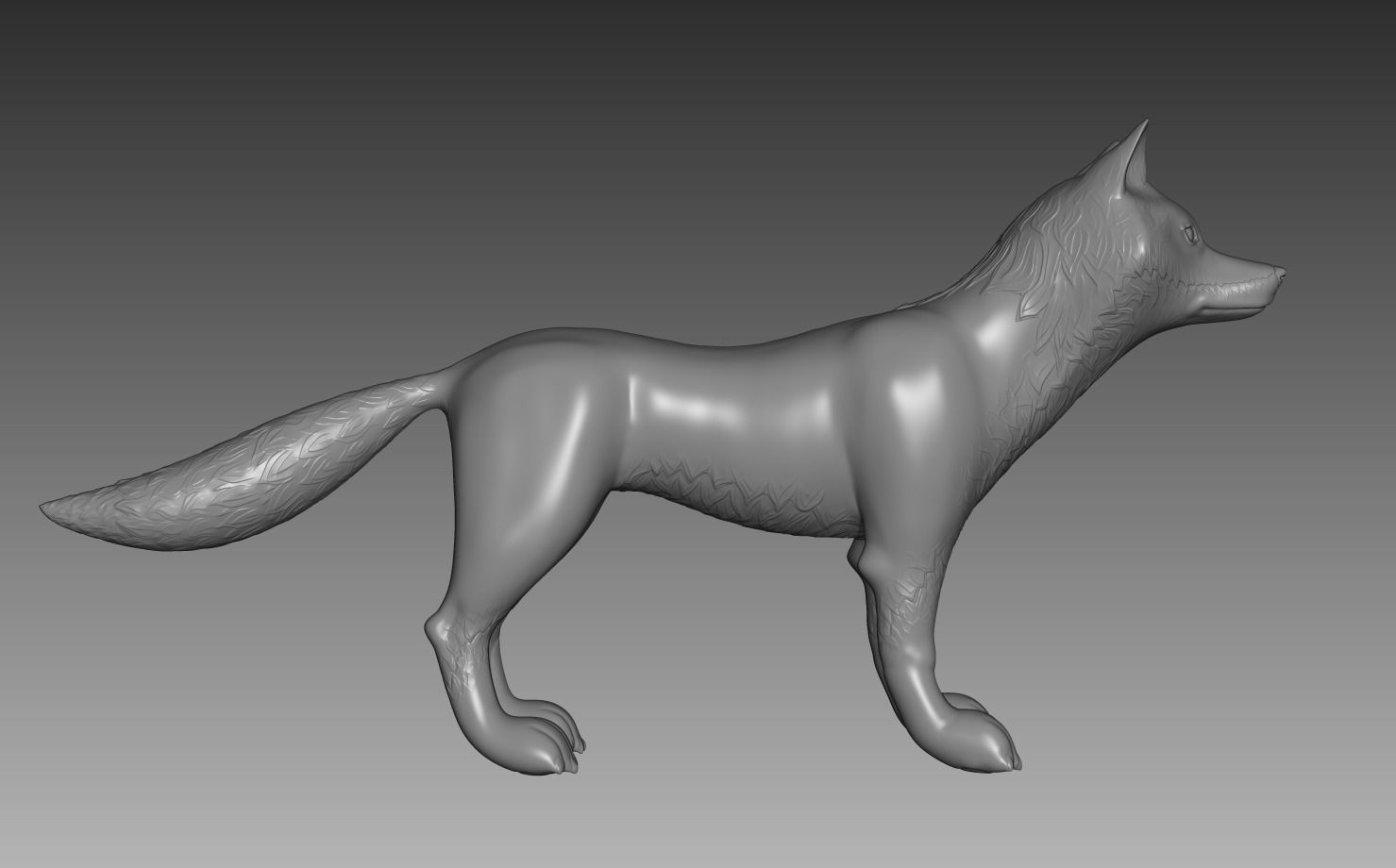 Cartoon fox Low-poly 3D model_8