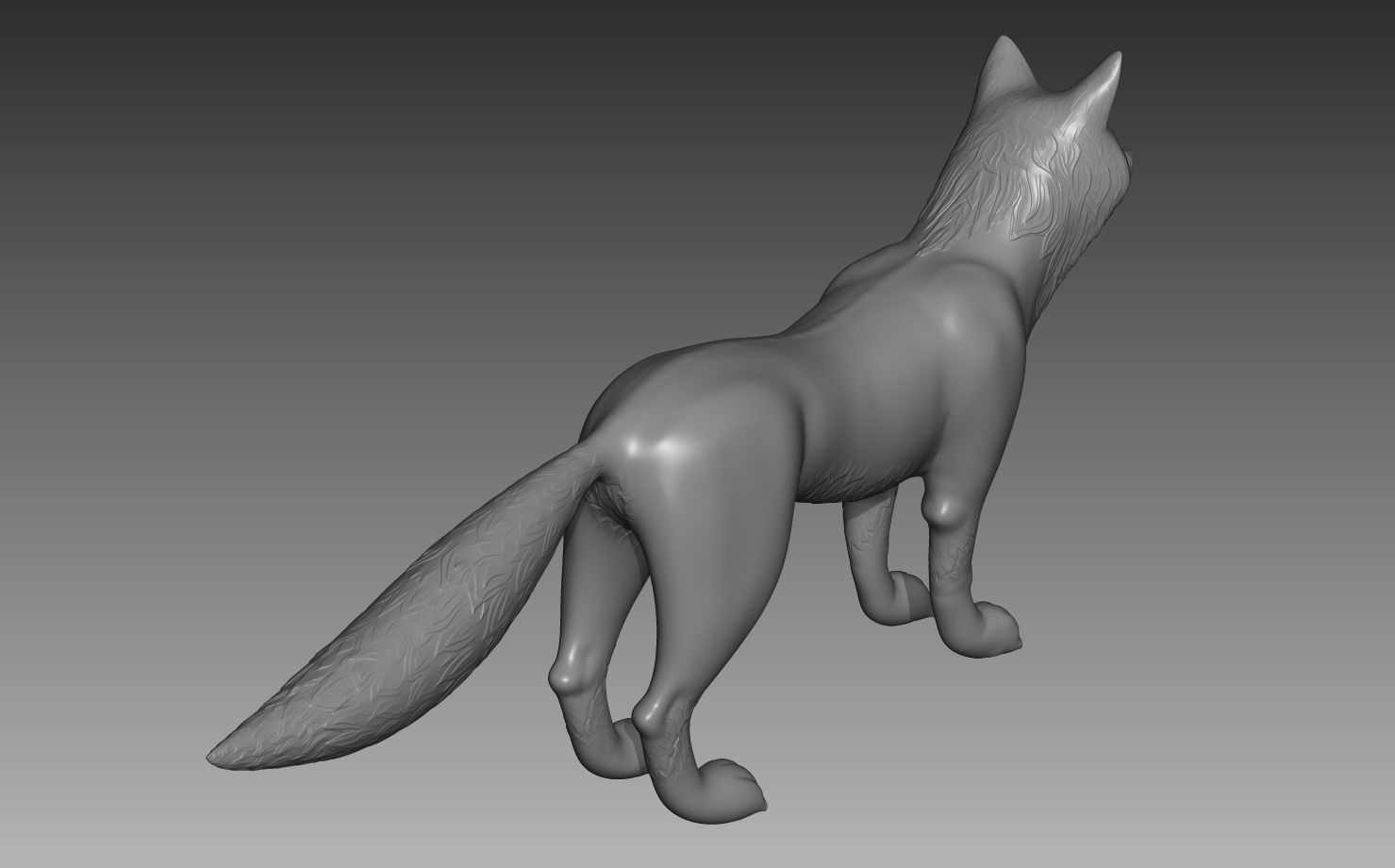 Cartoon fox Low-poly 3D model_9