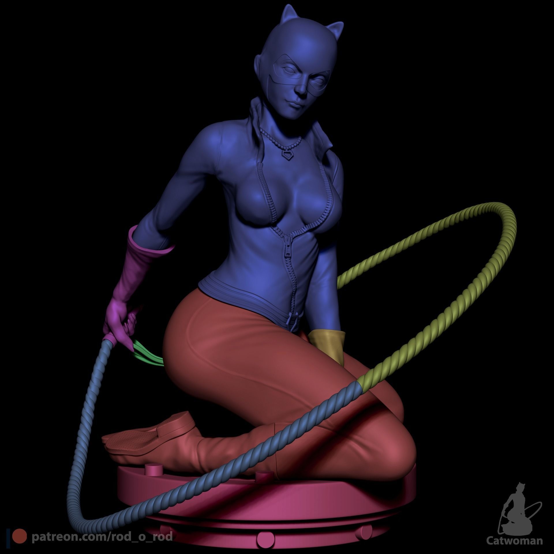 Catwoman statue 3D print model_10