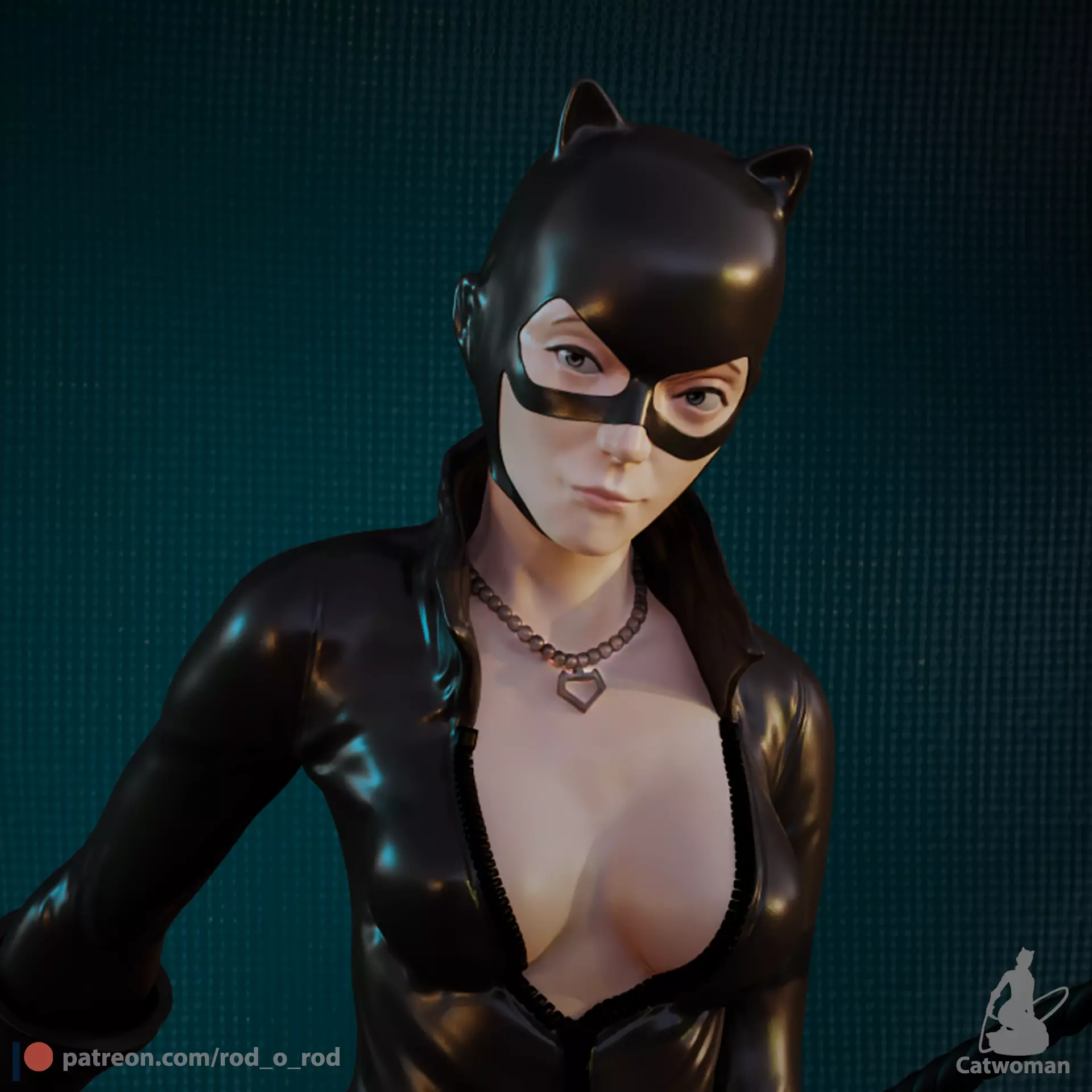 Catwoman statue 3D print model_0