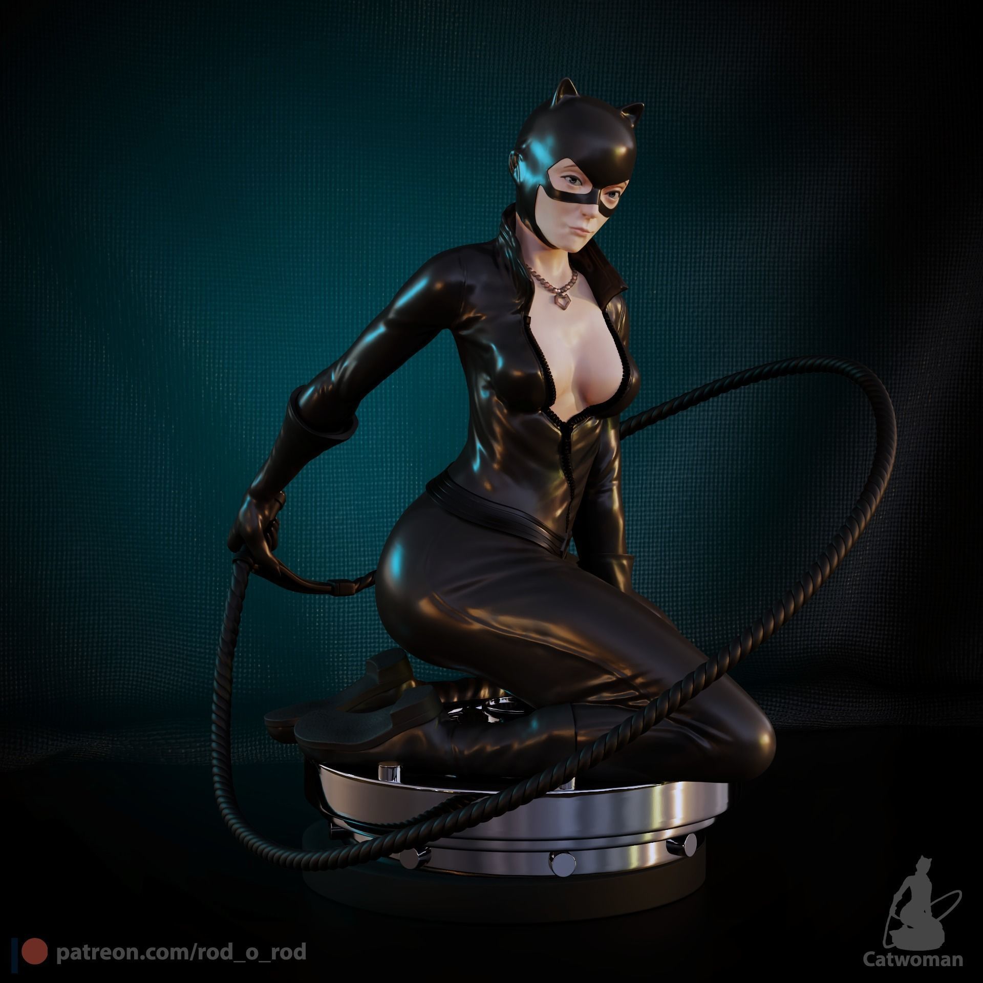Catwoman statue 3D print model_5
