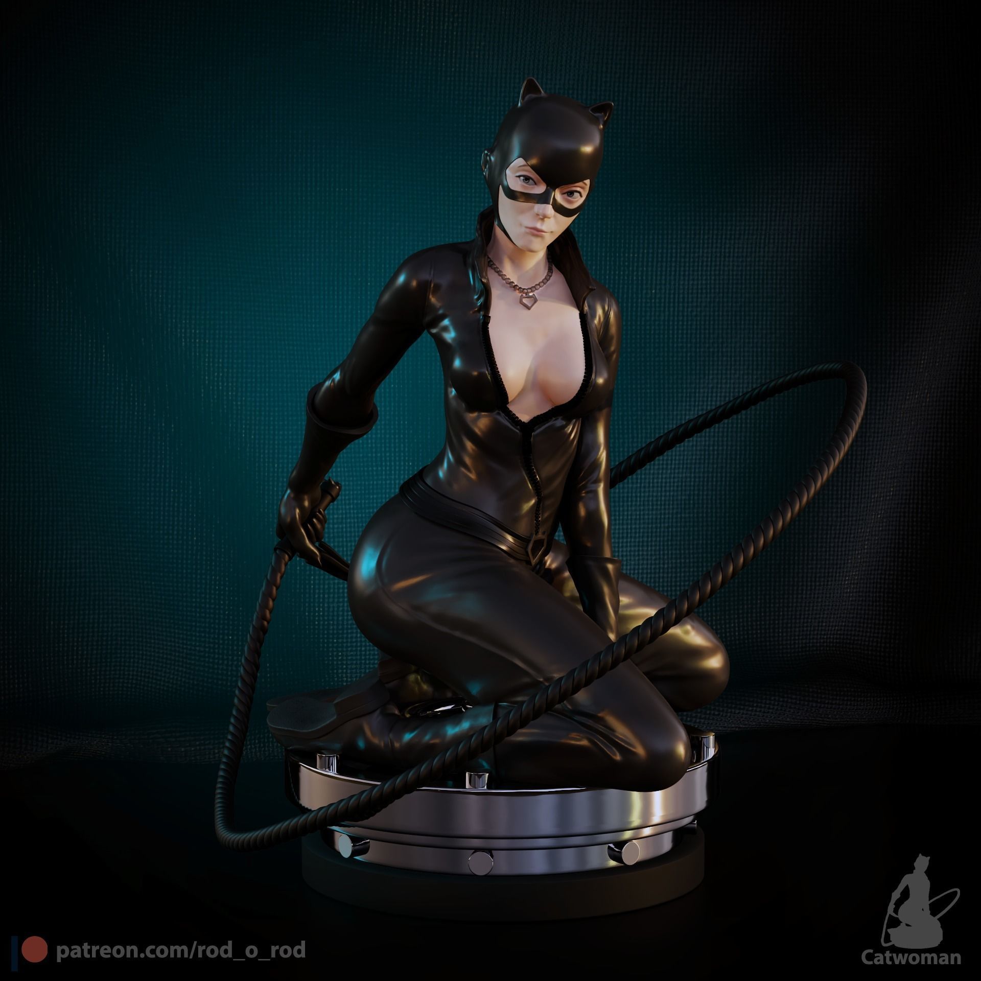 Catwoman statue 3D print model_2