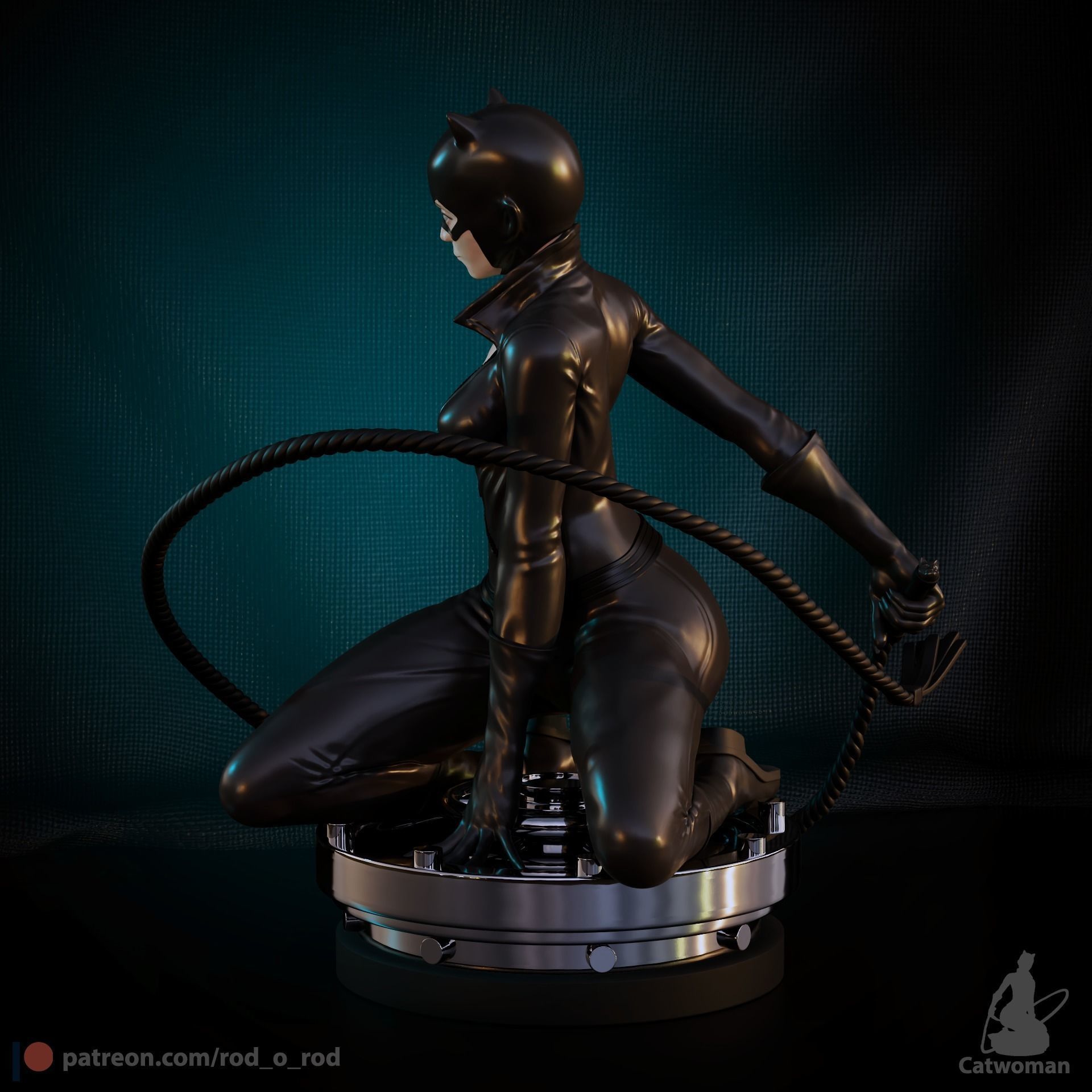 Catwoman statue 3D print model_3