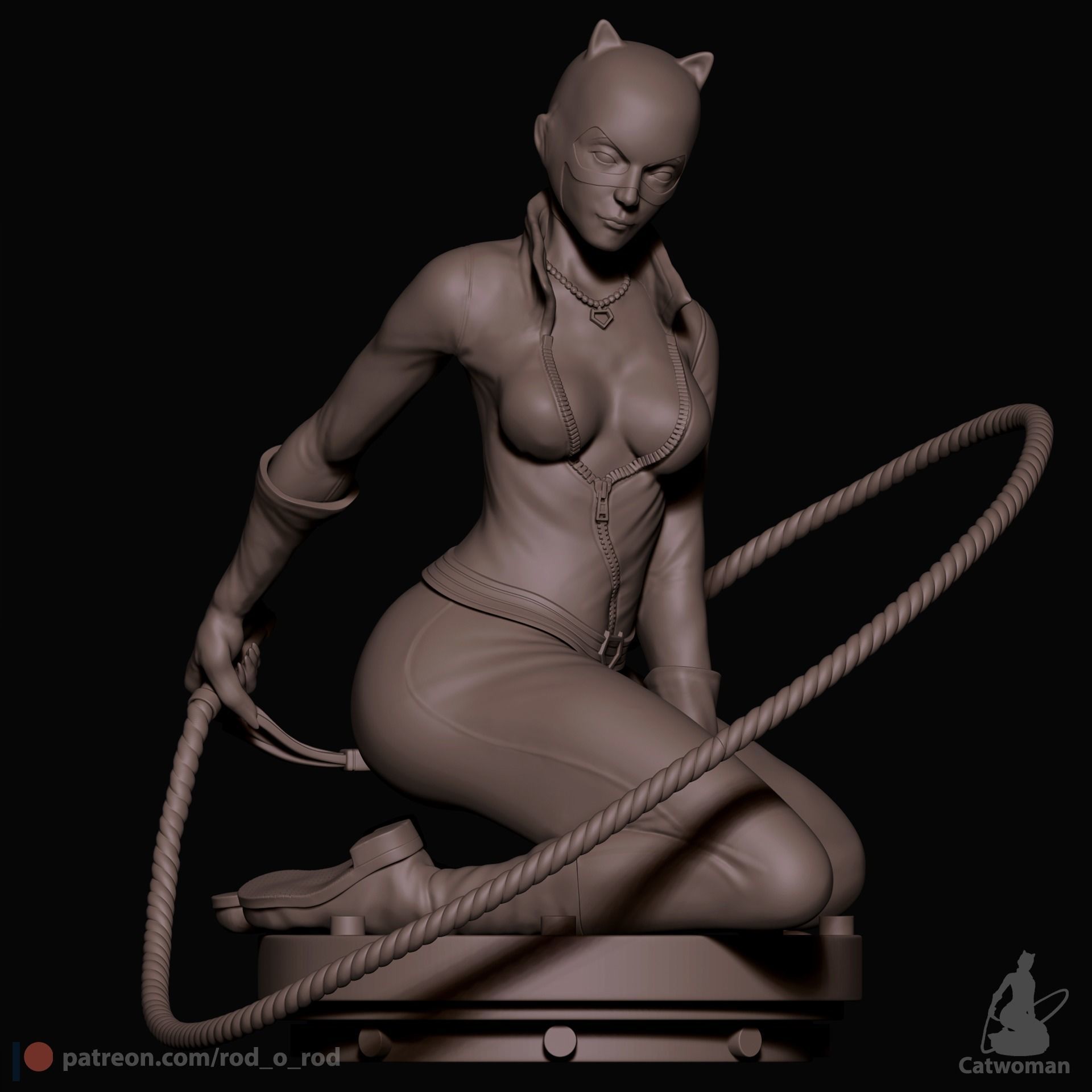 Catwoman statue 3D print model_6