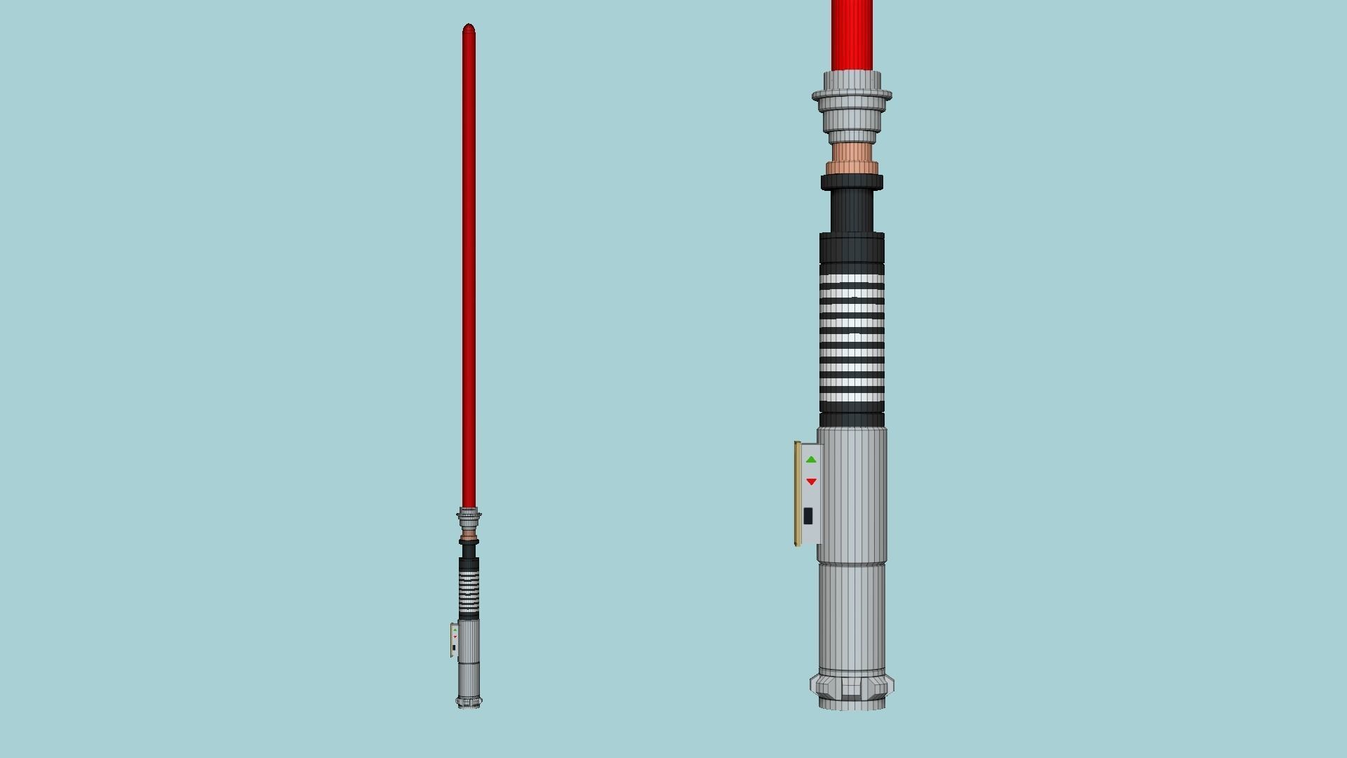 Star Wars Lightsaber 01 Red - SciFi Character Weapon Low-poly 3D model_6