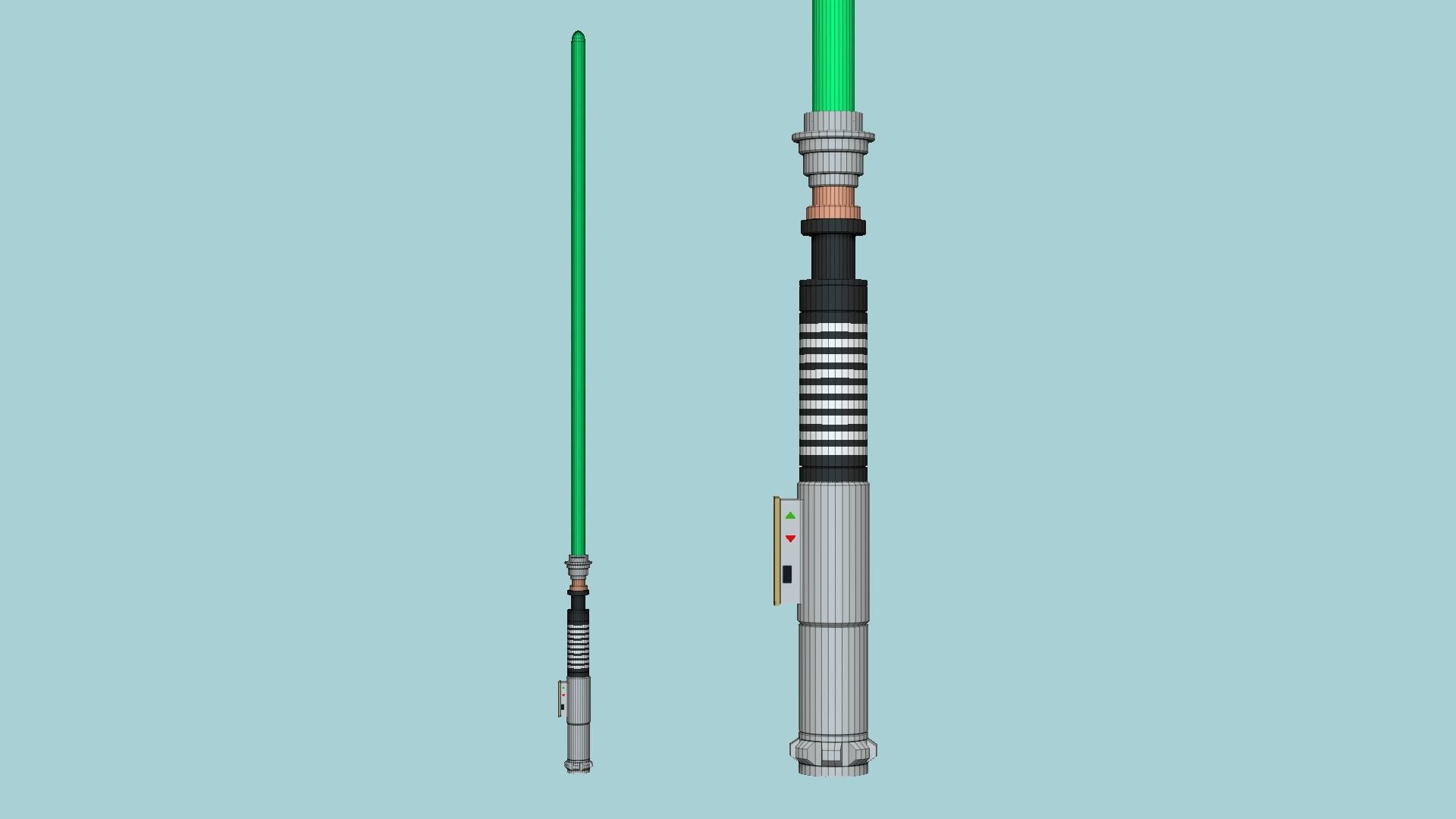 Star Wars Lightsaber 04 Green - SciFi Character Weapon Low-poly 3D model_6