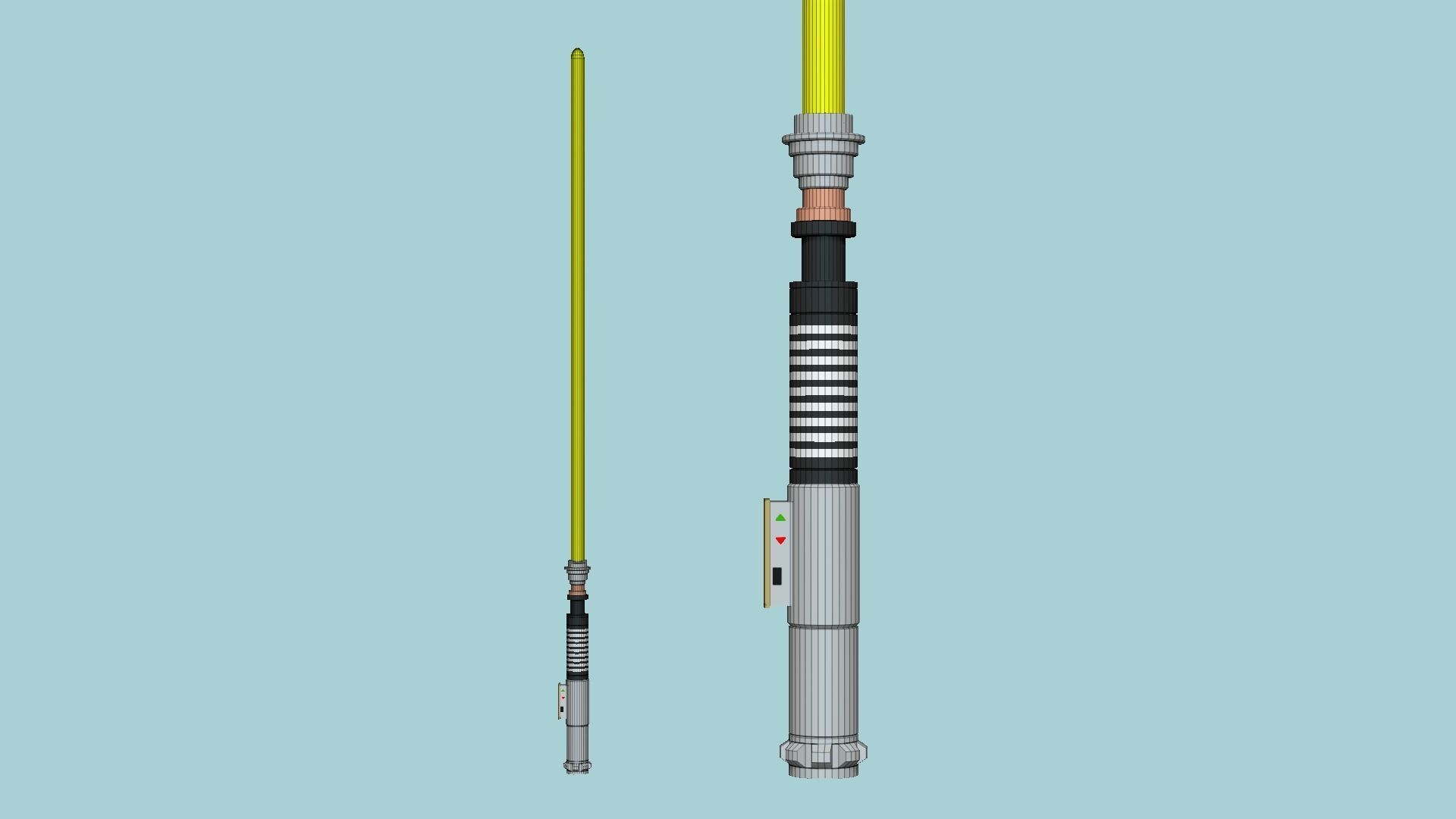 Star Wars Lightsaber 05 Yellow - SciFi Character Weapon Low-poly 3D model_6