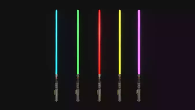 05 Star Wars Lightsaber Colors - SciFi Character Weapon 3D Model Collection