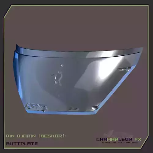Din Djarin Mandalorian Beskar Buttplate Armor Cosplay 3D print model