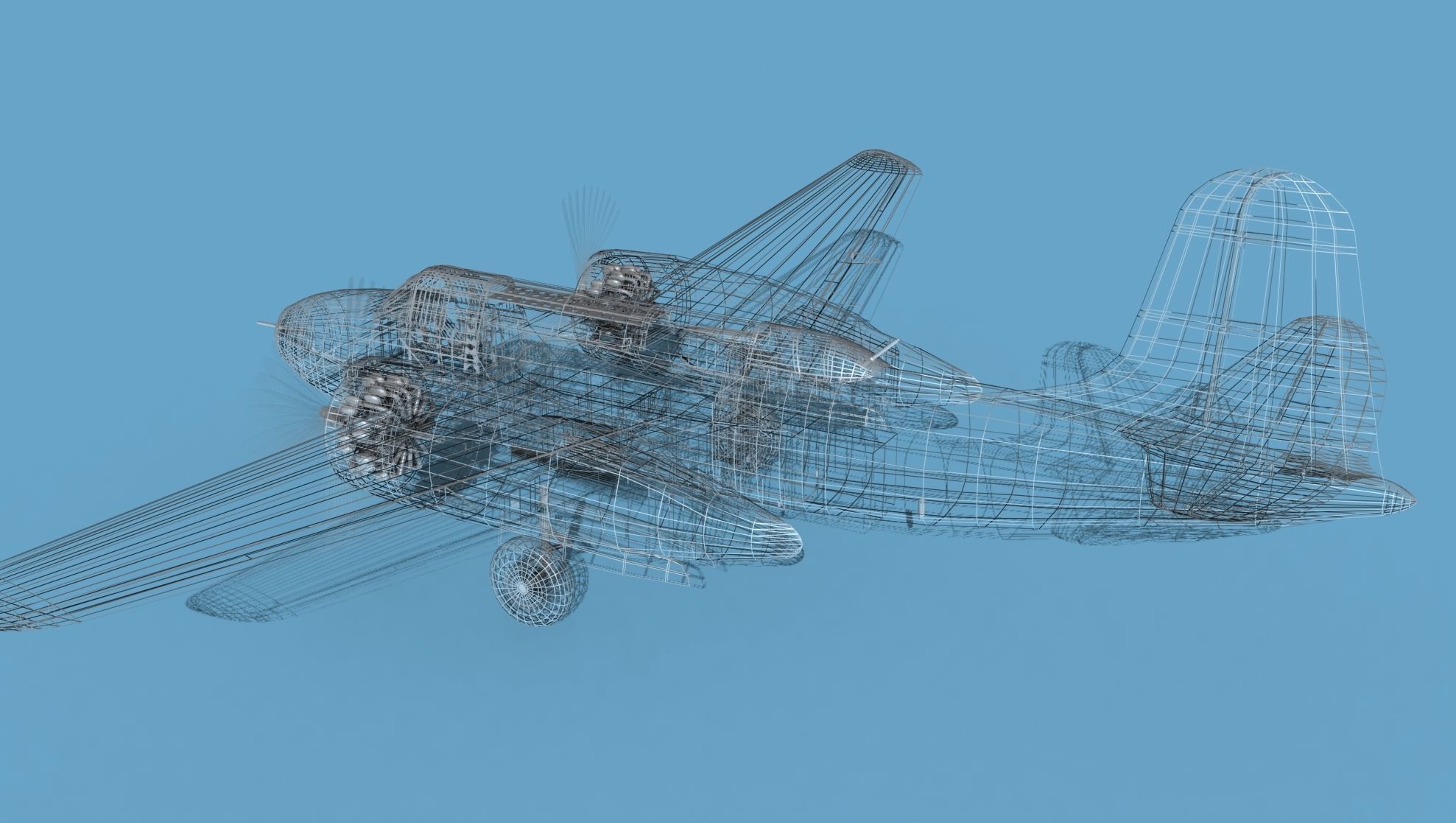 Douglas DB-7 Boston Mk I V10 JN Captured 3D model_14