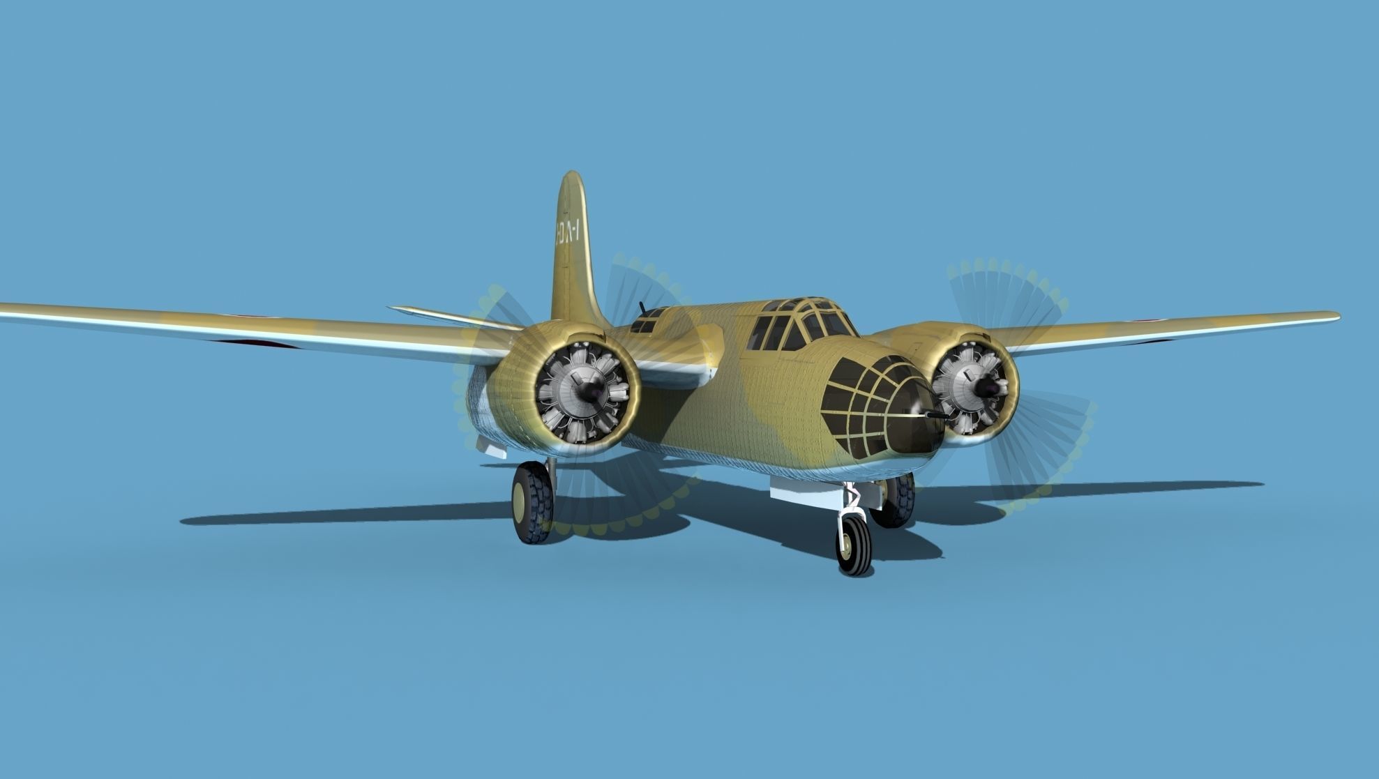 Douglas DB-7 Boston Mk I V10 JN Captured 3D model_2