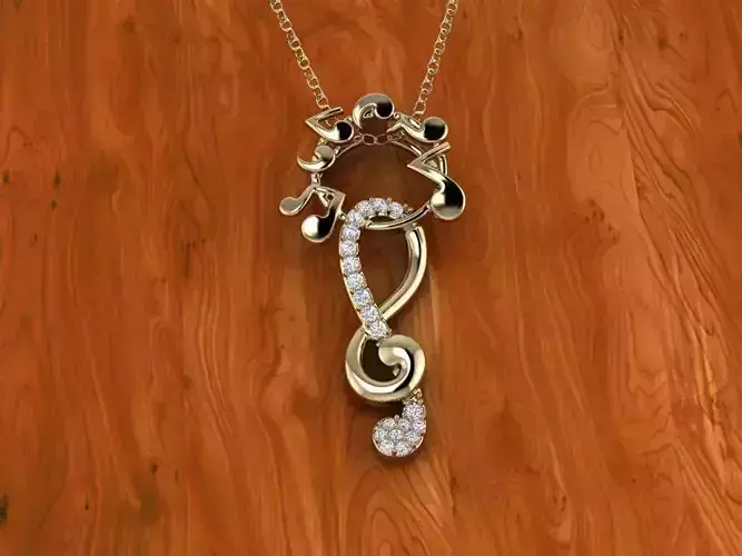 Jewelry Music Pendant Shape 3D print model