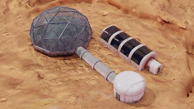 Mars base - Mars farm 3D Model Collection