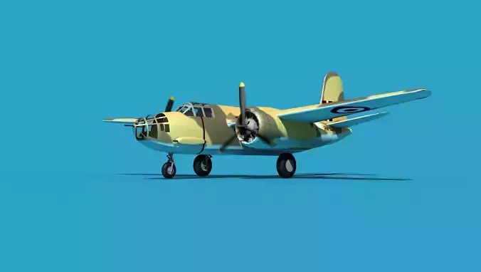 Douglas DB-7 Boston Mk II V02 RAF 3D model
