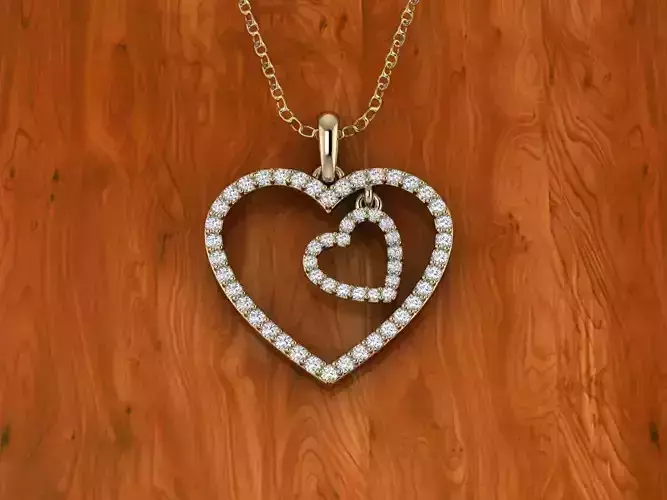 Jewelry Pendant Double Hearts 3D print model