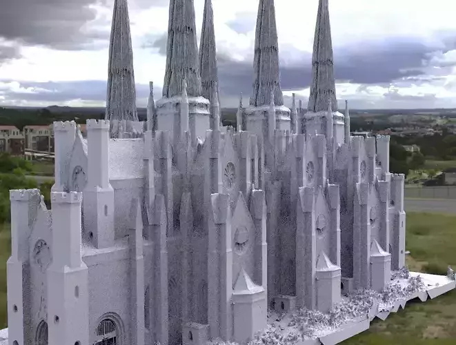 Victorian architecture 3 tiered Cathedral 3D