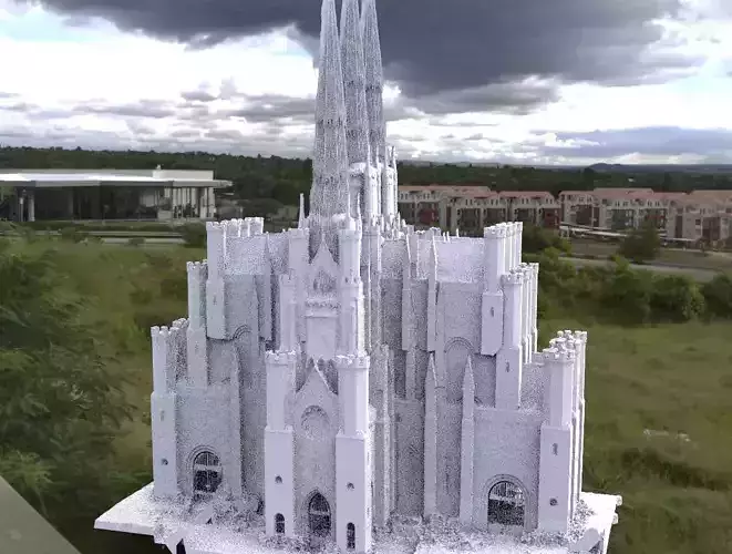 Victorian architecture 6 Cathedral tall 3D 3D model