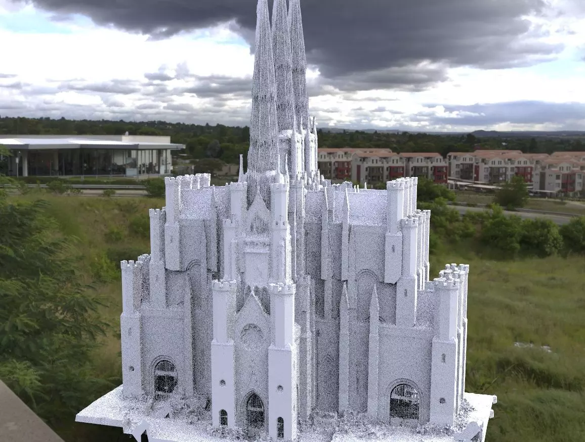 Victorian architecture 6 Cathedral tall 3D 3D model_0