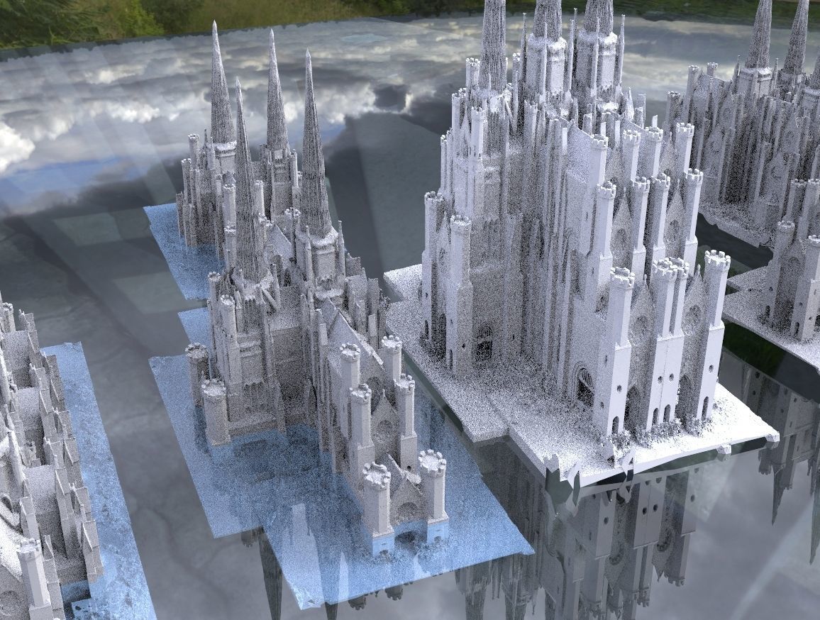 Victorian architecture Halloween collection Kit bash 3D model_1