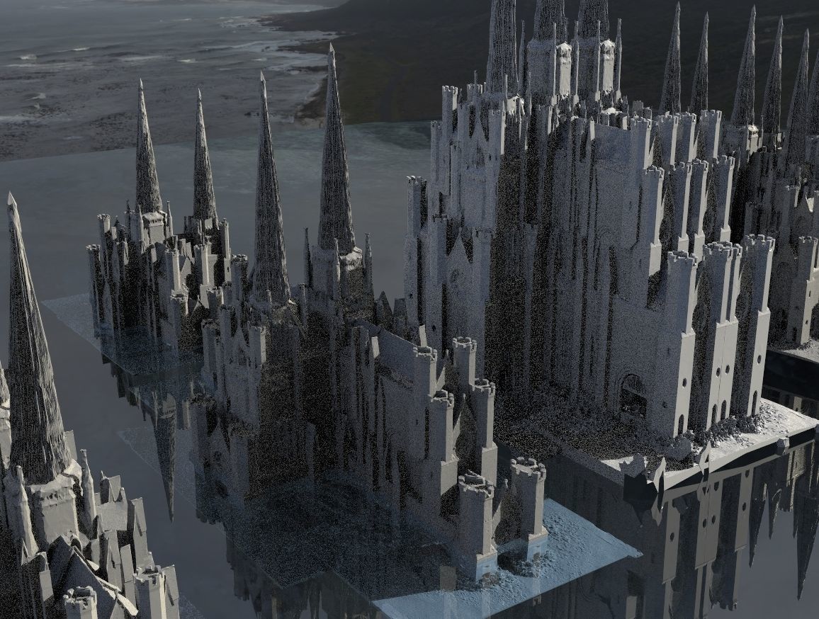 Victorian architecture Halloween collection Kit bash 3D model_5