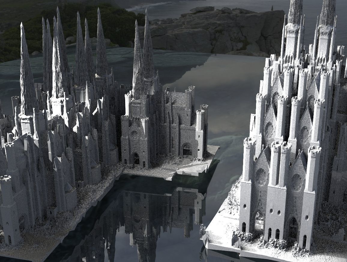 Victorian architecture Halloween collection Kit bash 3D model_7