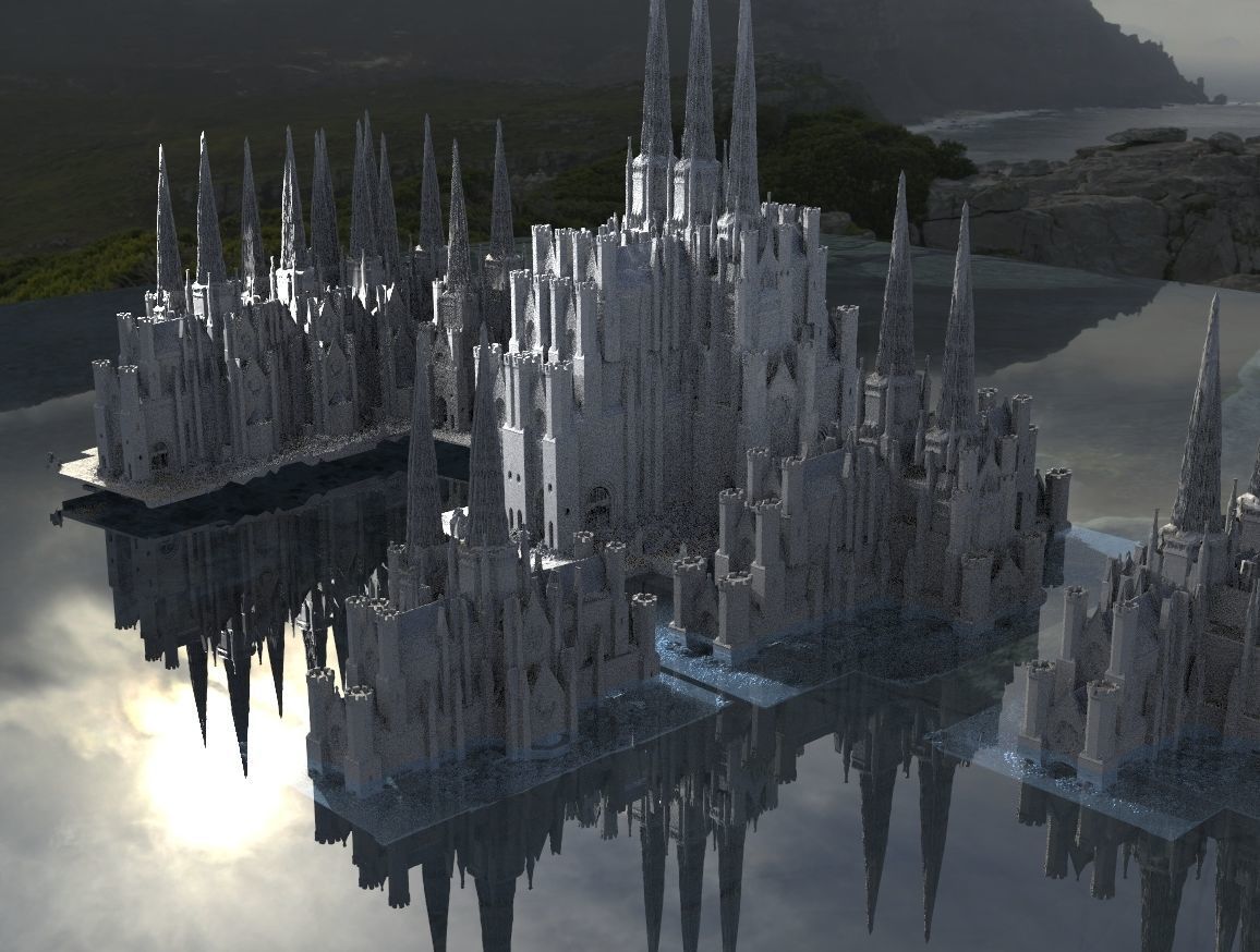 Victorian architecture Halloween collection Kit bash 3D model_6