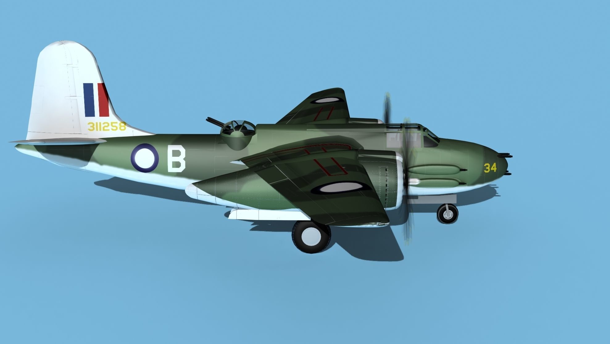 Douglas DB-7 Boston Mk III V04 RNZAF 3D model_4