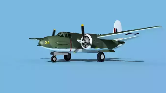 Douglas DB-7 Boston Mk III V04 RNZAF 3D model