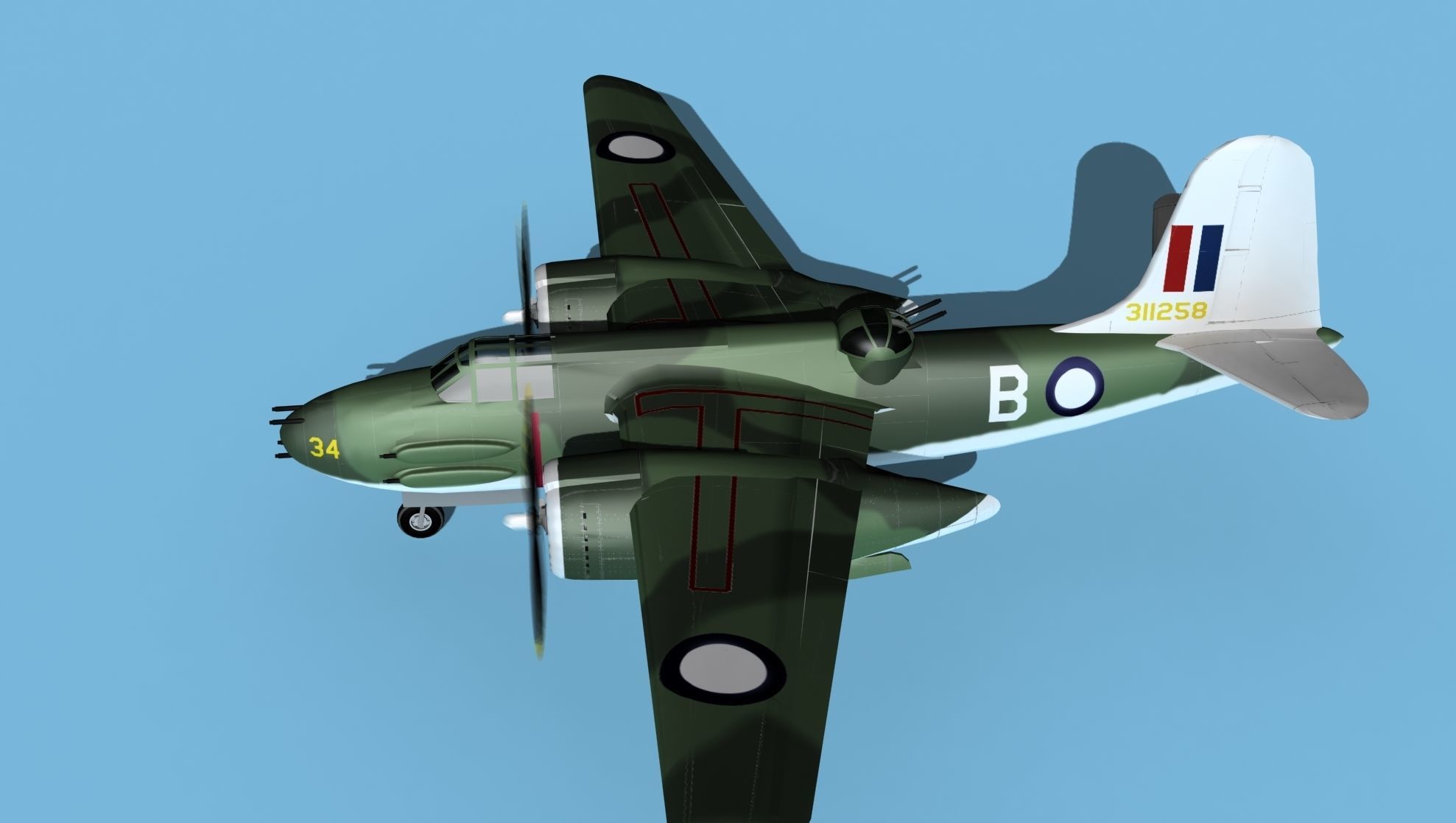Douglas DB-7 Boston Mk III V04 RNZAF 3D model_9