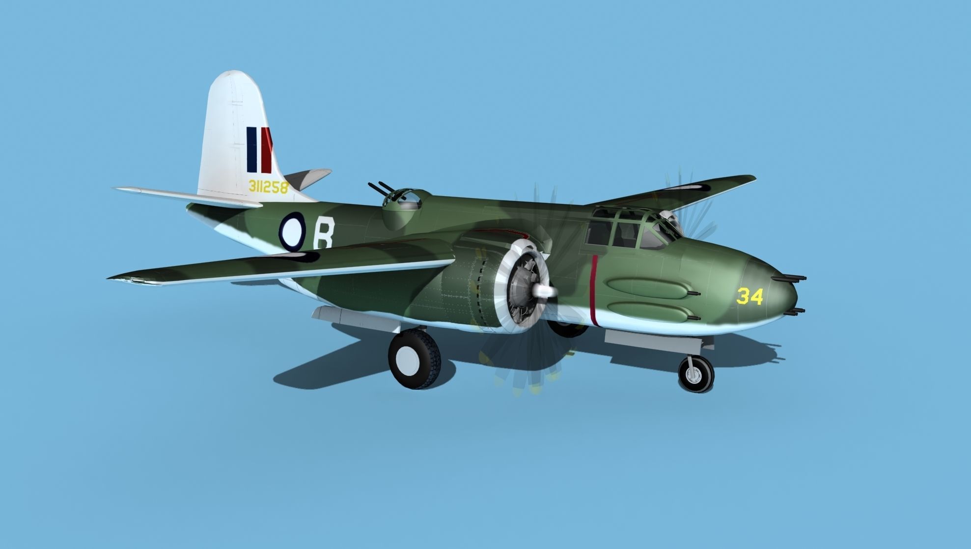 Douglas DB-7 Boston Mk III V04 RNZAF 3D model_3
