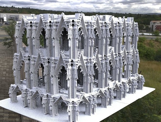 Victorian architecture Cathedral archway fantasy hallways 3D model