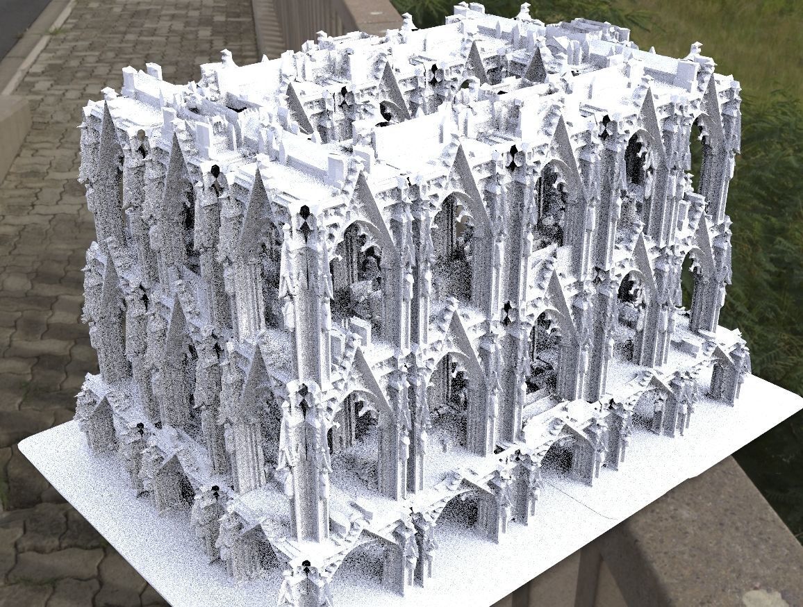 Victorian architecture Cathedral archway fantasy hallways 3D model_1