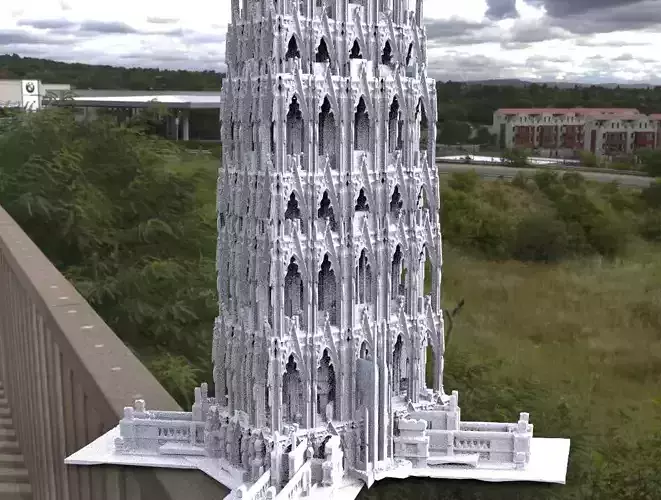 Victorian architecture Cathedral fantasy hallways tower 2 3D