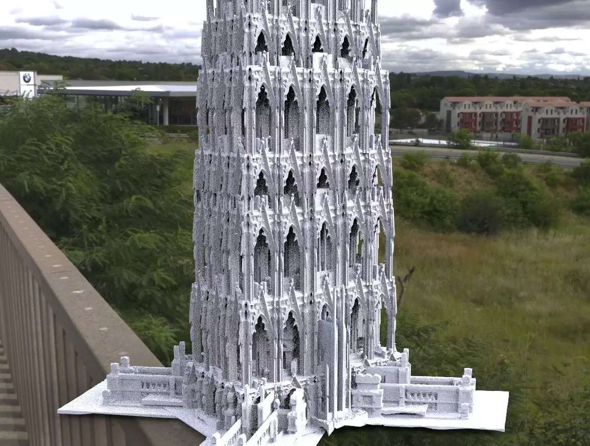 Victorian architecture Cathedral fantasy hallways tower 2 3D 3D model_0