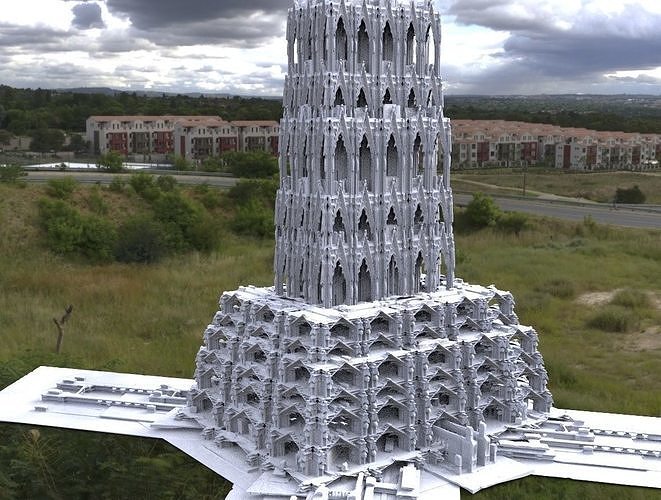Victorian architecture Cathedral fantasy tower 3 3D 3D model
