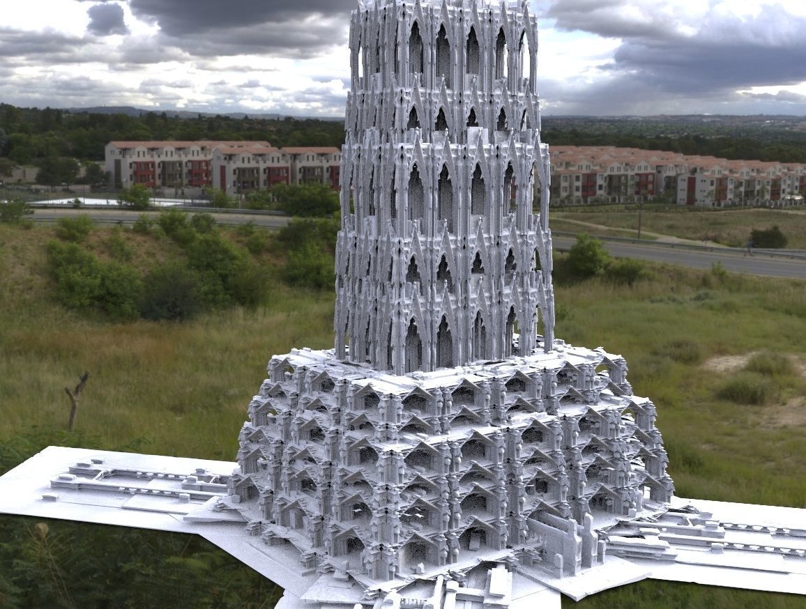Fantasy gothic towers surreal Kitbash 3D model_3