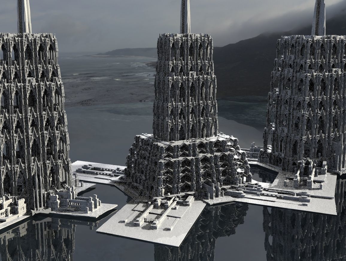 Fantasy gothic towers surreal Kitbash 3D model_4