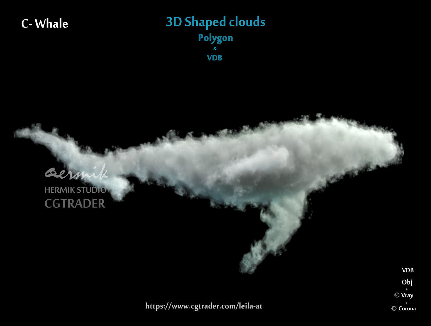 3D Shaped Clouds - Polygon and VDB   3D model_3
