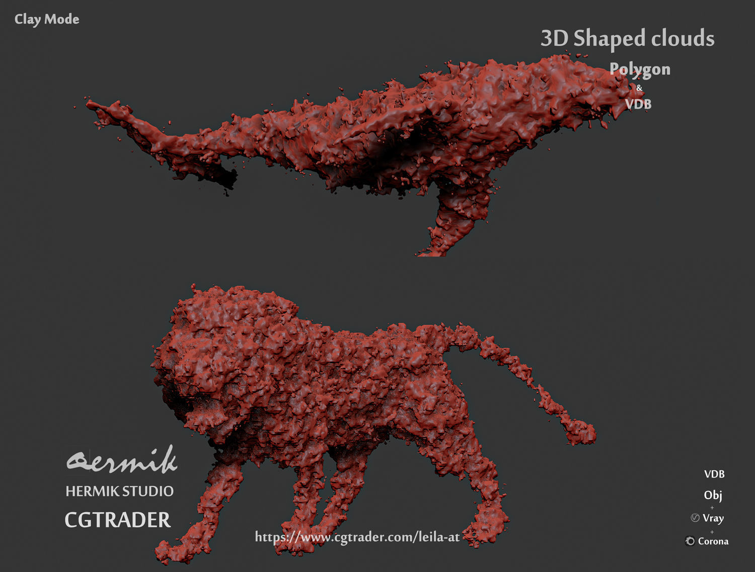 3D Shaped Clouds - Polygon and VDB   3D model_9