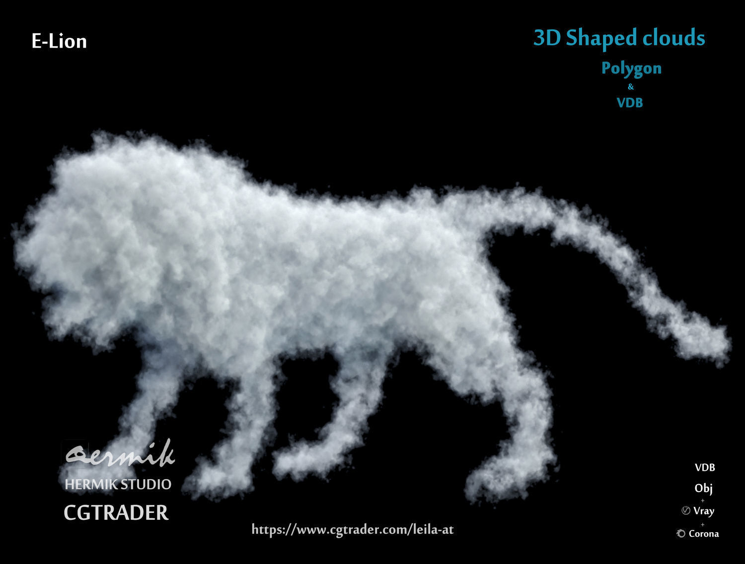 3D Shaped Clouds - Polygon and VDB   3D model_10