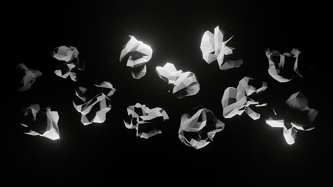 Low Poly Rocks petals Low-poly 3D model