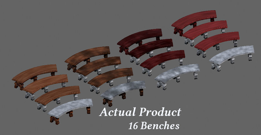 Garden Bench 3D model_3