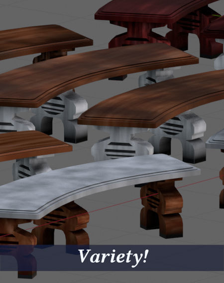 Garden Bench 3D model_6