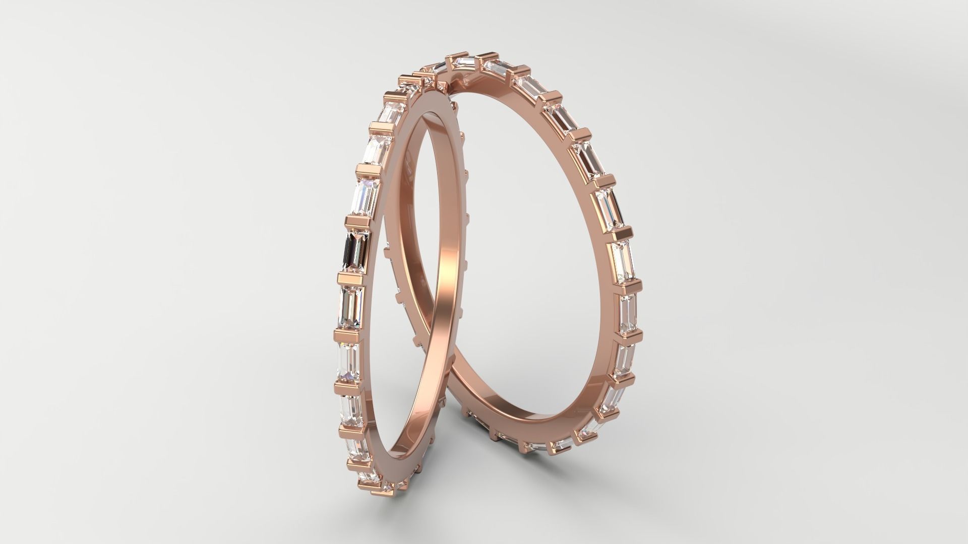 Baguette eternity ring 1x2mm  9-sizes 3D print model_3
